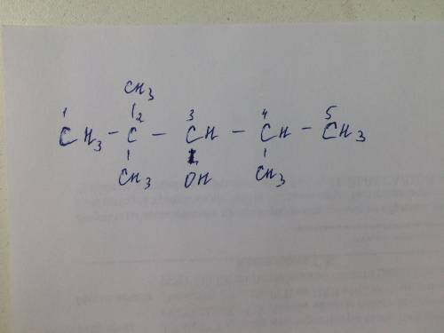 2,2,4-триметил-3-пента-нол Нужна структурная формула и назвать по другой номенклатуре. Дайте ответ