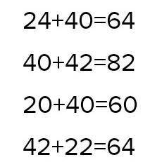 Запиши 4 варианта сложения двухзначных чисел используя числа 0 2 4 ​
