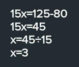 4. Решить уравнение: 15. x+ 80 = 125