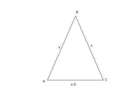 Периметр рівнобедреного трикутника дорівнює 31 м. Чому дорівнює основа, якщо вона на 5 м менша від б