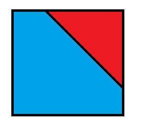 Начерти квадрат со стороной 4 см. Проведи один отрезок так, чтобы получился пятиугольник и трехуголь