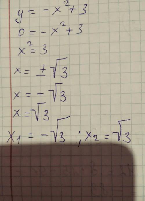 Y= -X² + 3 как решить эту функцию ?​