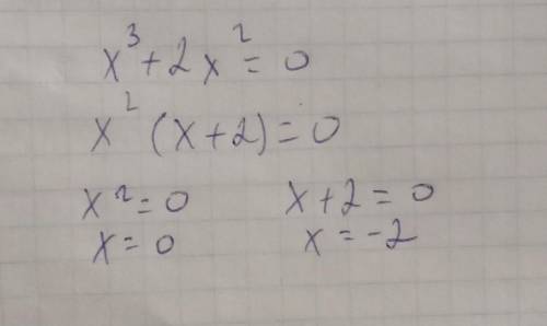 X³+2x²=0решите уровнение​