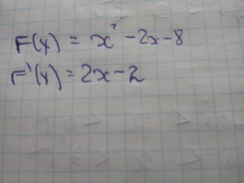 F(x)=x^2-2x-8 заранее