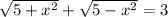 \sqrt{5 + {x}^{2} } + \sqrt{5 - {x}^{2} } = 3