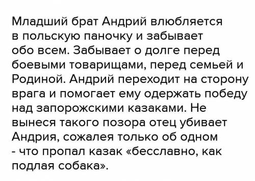 Сочинение по литературе Тарас Бульба на тему: Остап и Андрий братья или враги.