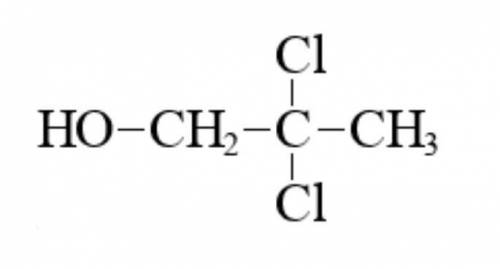 Структурна формула 2,2 дихлорпропан 1 олу​