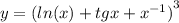 y = {( ln(x) + tgx + {x}^{ - 1} )}^{3} \\