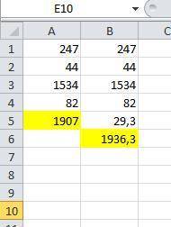 Вычисли сумму чисел в MS Excel. 1. 247; 44; 1534; 82 2. 247; 44; 1534; 82; 29,3 1. ответ: 2. ответ: