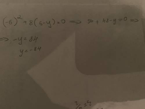 Розв'яжить ривняння (-6)²+8(6-у)=0