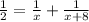 \frac{1}{2} = \frac{1}{x} + \frac{1}{ x + 8}