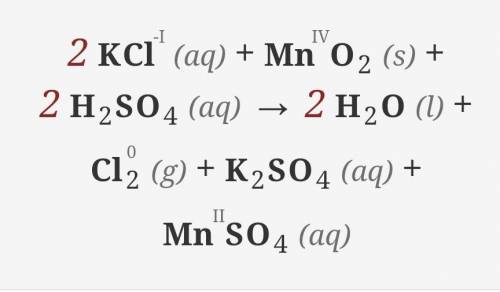 Будет ли протекать реакция;KCl+MnO2+H2SO4​