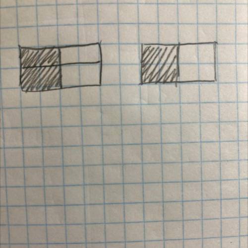 5.) Начерти 2 прямоугольника с одинаковыми размерами. Первый прямоугольник разделина 4 равные части,