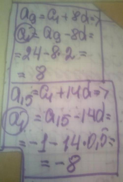 ПОДПИСКА+ЛАЙК+ЛУЧШИЙ ОТВЕТ Знайдіть перший член арифметичної прогресії (аn), якщо:а) d = 2; a9= 24;б