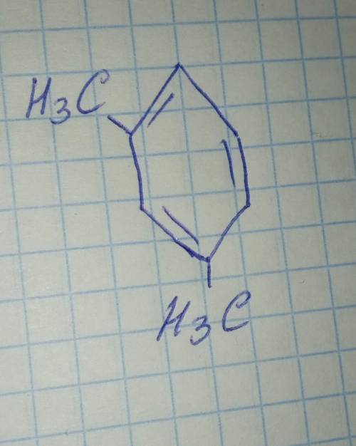 Структурная формула2,4 диметил бензол​