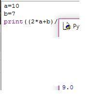Какой результат получаем в итоге этой программы a=10 b=7 print((2*a+b)/(a-b)) ?