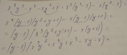 Разложите на множители x^3y^3-x^3-xy^2+x​