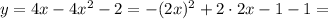 y = 4x - 4x^2 - 2 = -(2x)^2 + 2\cdot 2x - 1 - 1 =