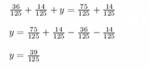 1. реши одно из уравнений 36/125+14/125+y=75/125+14/125​