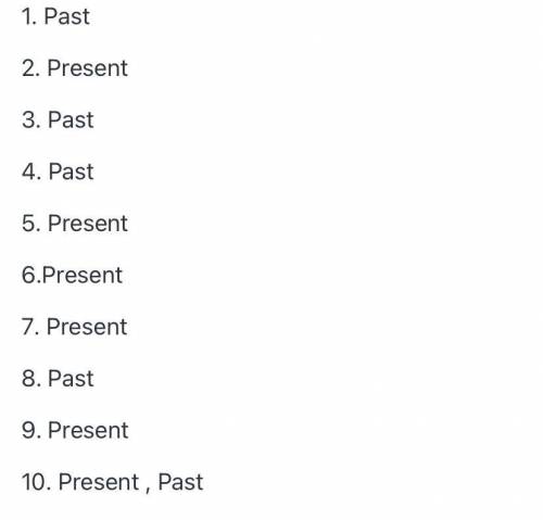(Present Simple, Past Simple). 1. I wrote this exercise yesterday. 2. My grandparents read newspaper