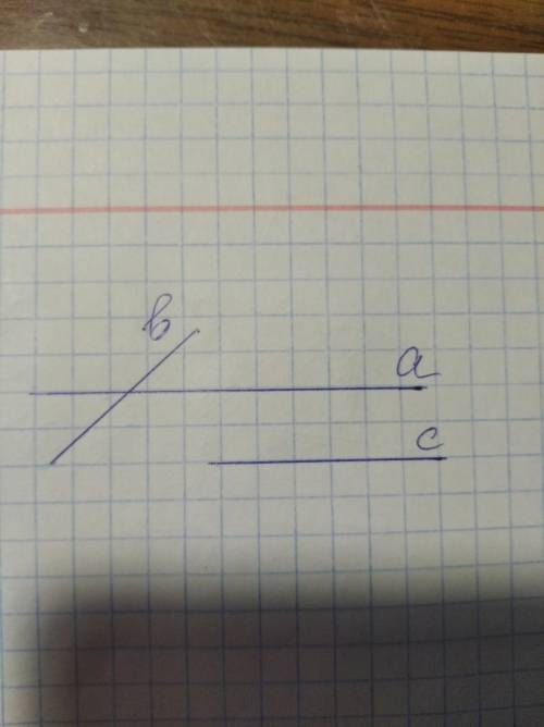 1087. Проведите линию а. Нарисуйте линию b, которая пересекает линию a, и линию c, которая не пересе