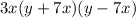 3x(y + 7x)(y - 7x)