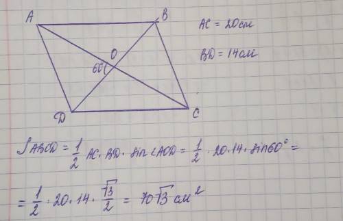 Решите задачу на определение площади параллелограмма ​