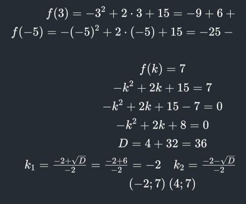 y=-x2-2x+15 a) Найдите значения функции . b) Известно, что график функции проходит через точку (k; 0