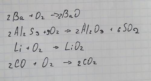Ba+02Al, S, +0,-Li + O2-CO +02-​