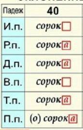 Склонять 40 по падежам​