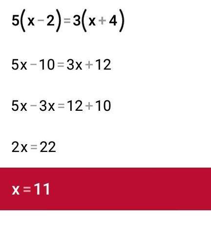 Решите 5(x-2)=3(x+4) 3(h-6)=2(5-2h)