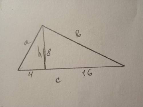Найдите катеты и высоту прямоугольного треугольника, проведённую из вершины прямого угла, если она д