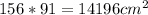 156*91=14196 cm^{2}