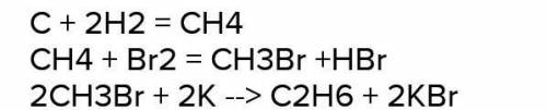 Написать реакции, при которых можно осуществить следующий цикл превращений:C -> СН4 -> СН3Br -