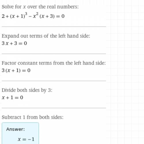 Решите уравнение (x+1)^3 - x^2 (x+3) + 2 = 0 ​