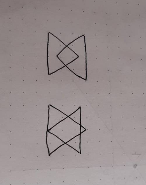 1058, Начертите два треугольника так, чтобы их пересечением был: 1) четырехугольник; 2) пятиугольник
