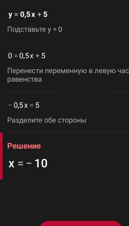 График линейных функций y=0,5x+5​