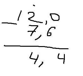 1,Сумма трех десятичных дробей может быть десятичной дробью? 2. 12 - 7,6 + (41,23 - 0,23)= (с решени