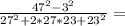 \frac{47^2-3^2}{27^2+2*27*23+23^2}=