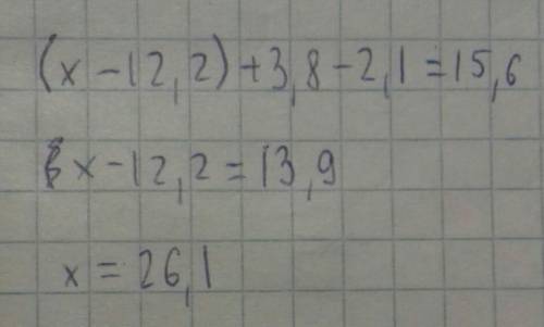 (х-12,2)+3,8-2,1=15, 6​