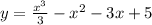 y = \frac{ x^{3} }{3} - x ^{2} - 3x + 5
