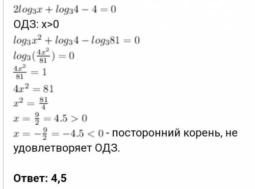 Y=2log3x-4 постройте график функции и решите