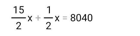 A) 0,006x + = 1/2x + 7,494x = 8040;​
