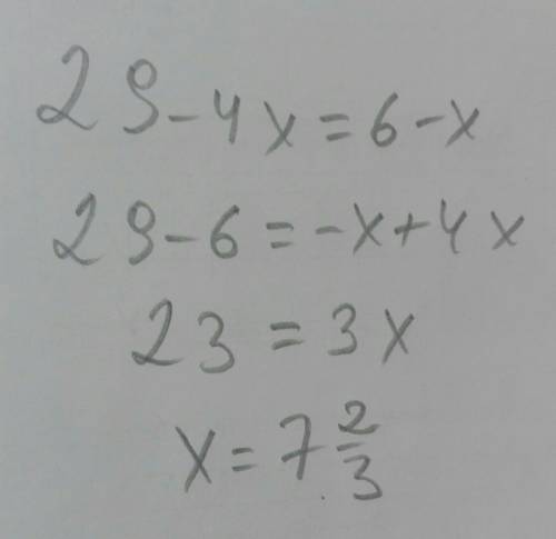 Решите уравнение через дискриминант Корень 29-4х=6-х