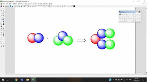 Как изобразить шариками схему реакции взаимодействия CaO+H₂O⇒Ca(OH)₂