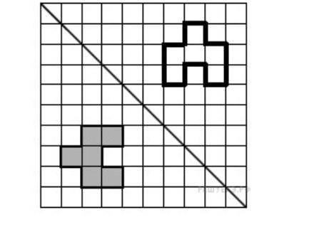 На рис. 1 на клетчатой бумаге изображены фигуры, симметричные относительно изображённой прямой. Нари