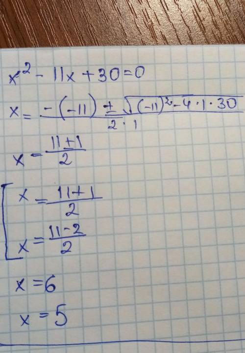 Х2-11х+30=0 за теоремою вієта)​