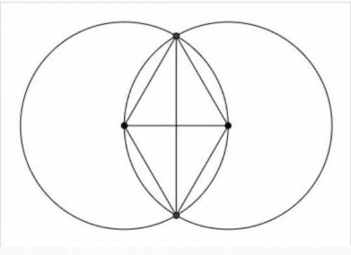 Геометрия Две окружности с радиусом, равным 18 см, пересекаются. Найди длину внешней границы получен