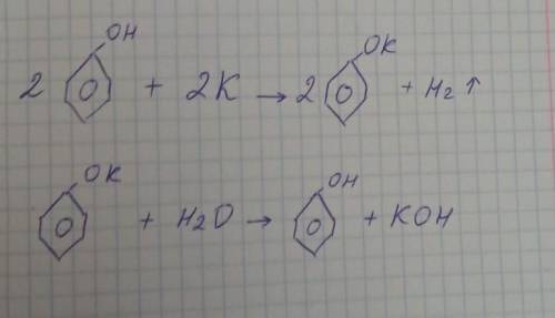 C6H5OH-C6H5OK-C6H5OHЗаписати рівняння хім.реакцій​
