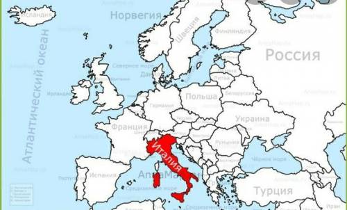 Покажите на карте территорию Италии и перечислите её географичкакие особенности.​